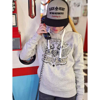 women's sweatshirt BLACK HEART - WINGS HEATHER - Light Gray - 21140