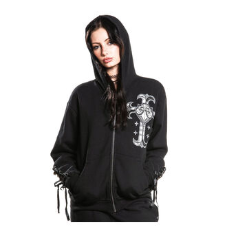Women's hoodie AFFLICTION - STUNT DOUBLE - BLACK, AFFLICTION