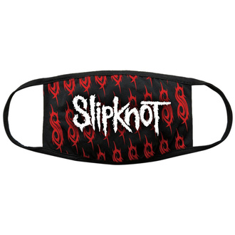 Face mask Slipknot - White Logo & Sigils - BL - ROCK OFF, ROCK OFF, Slipknot